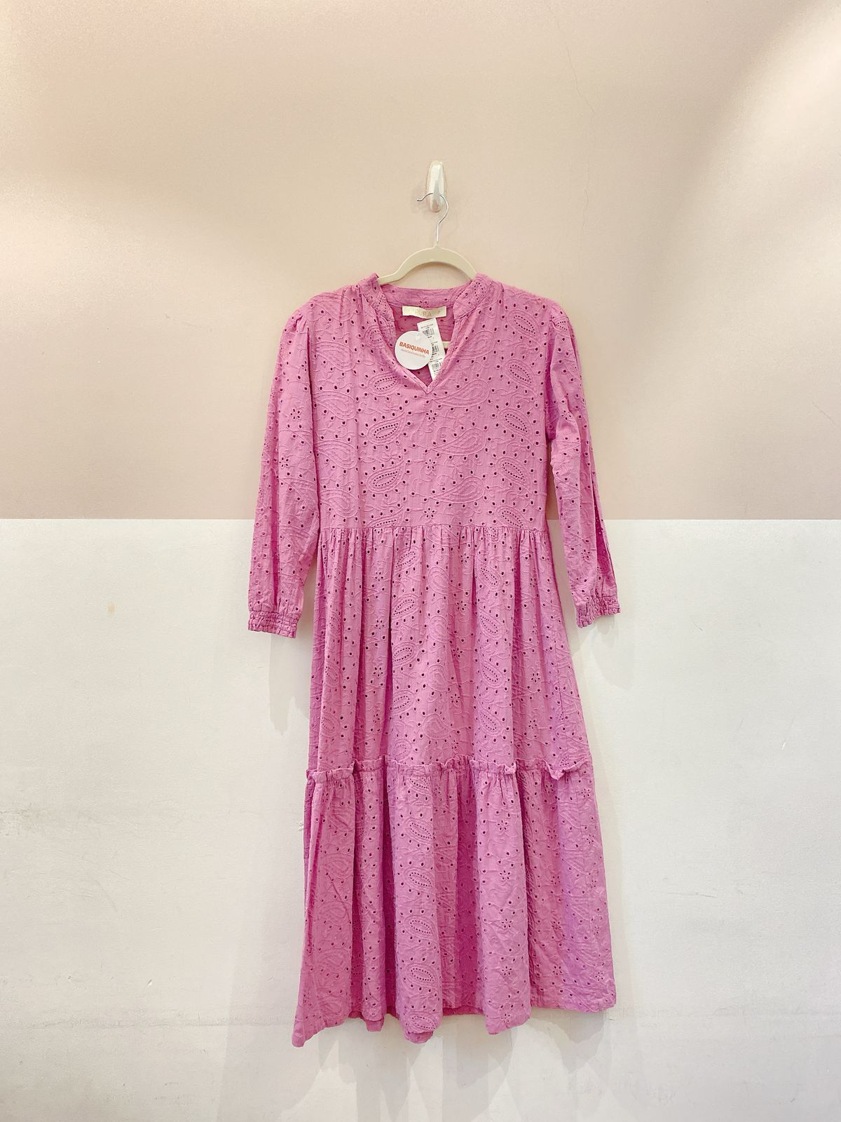Vestido midi rosa laise Pura P
