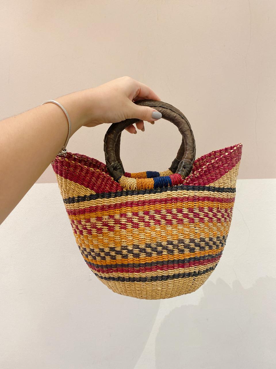 Bolsa palha colorido Gan Twi