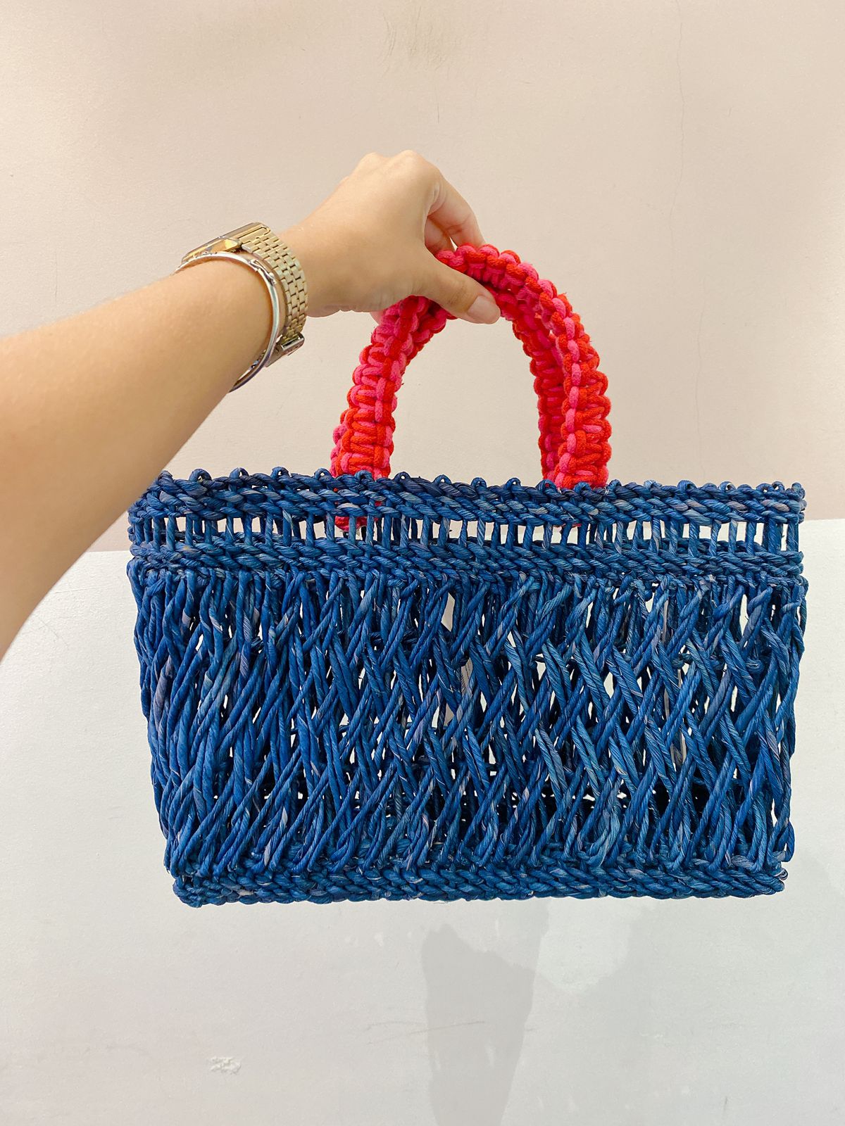 Bolsa palha azul Nannacay