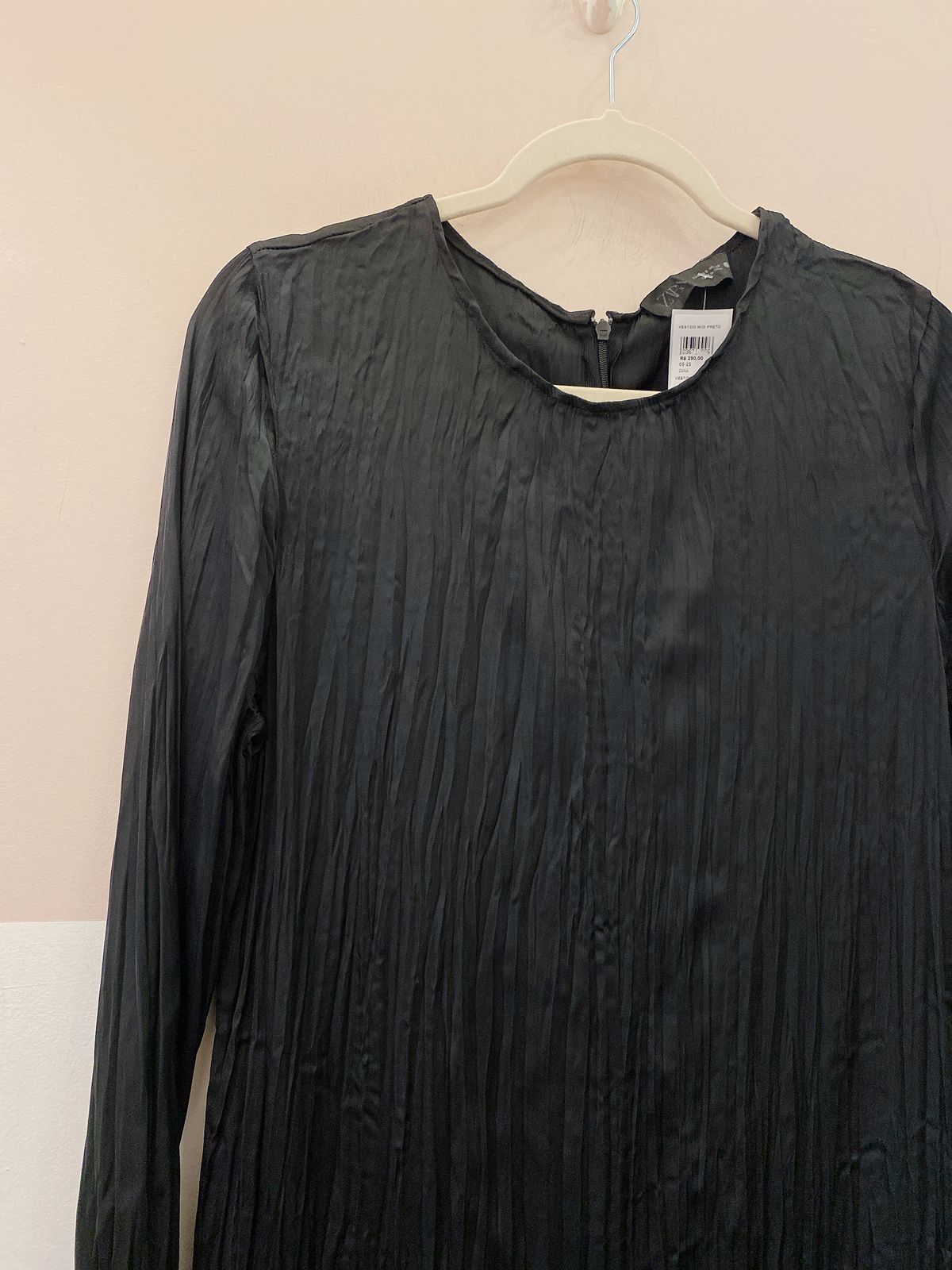 Vestido midi preto Zara P