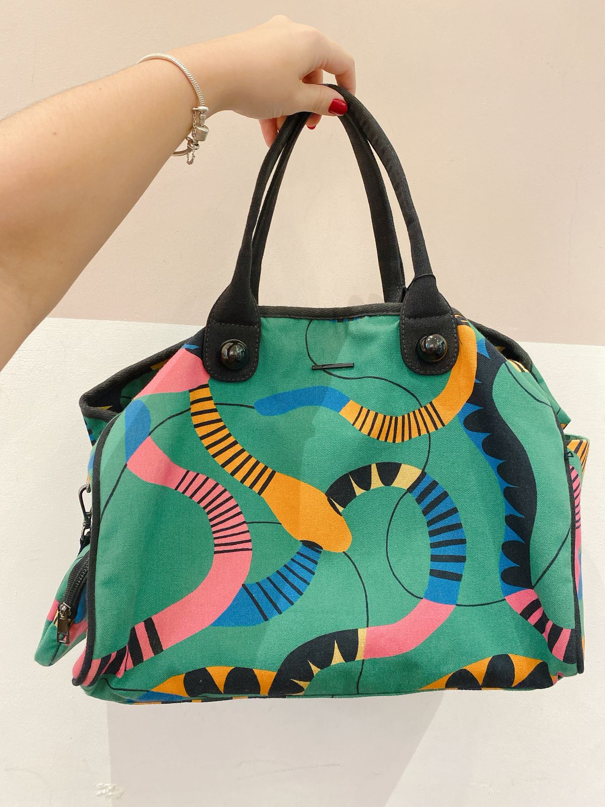 Bolsa lona estampa cobras Animale